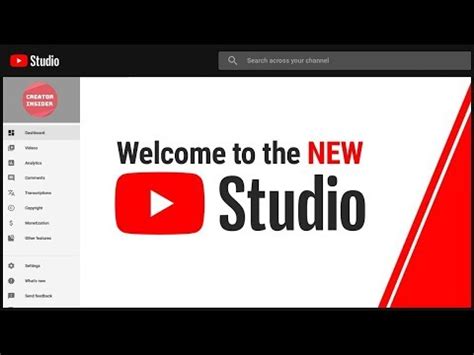 The new and improved YouTube Studio is here .